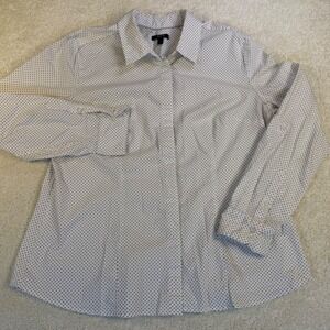 Apt 9 Essentials Women's XL Polka‎ Dot Long Sleeve Button Down Shirt
